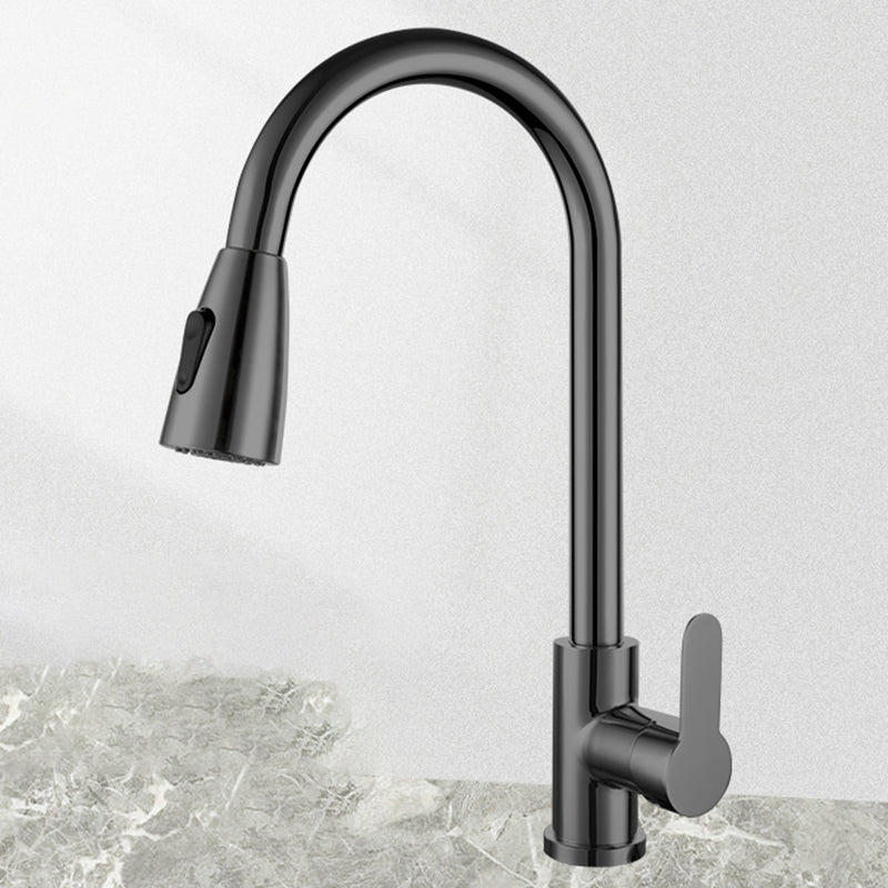 Modern Stainless Steel Kitchen Faucet Dual and Tri Mode Dark Gray Dual Mode Supply Lines Included NALANI