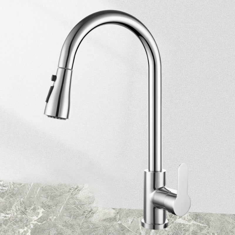 Modern Stainless Steel Kitchen Faucet Dual and Tri Mode Silver Tri-Mode Supply Lines Included NALANI