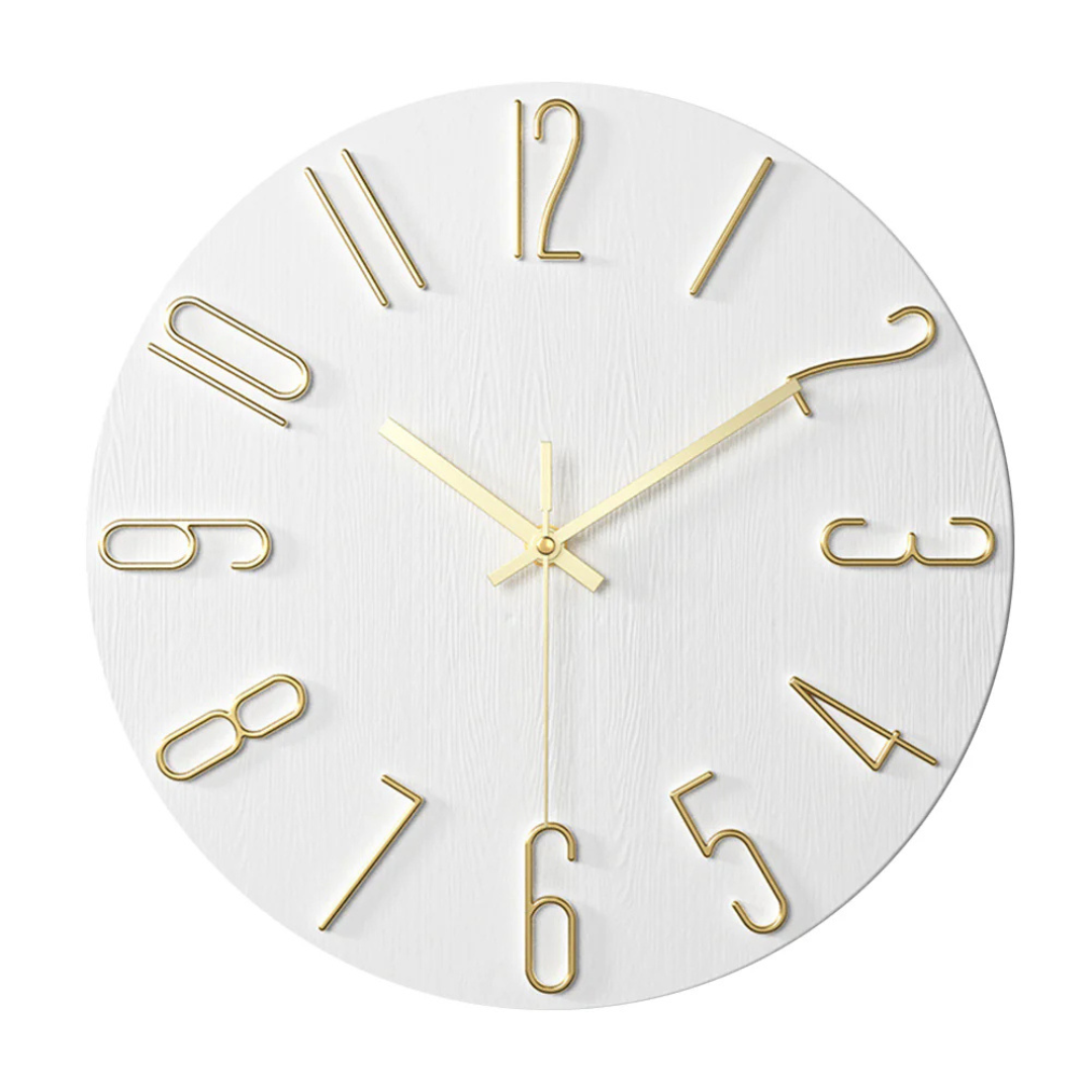Modern Wall Clock for Living Room Minimalist Design Sleek Gold NALANI