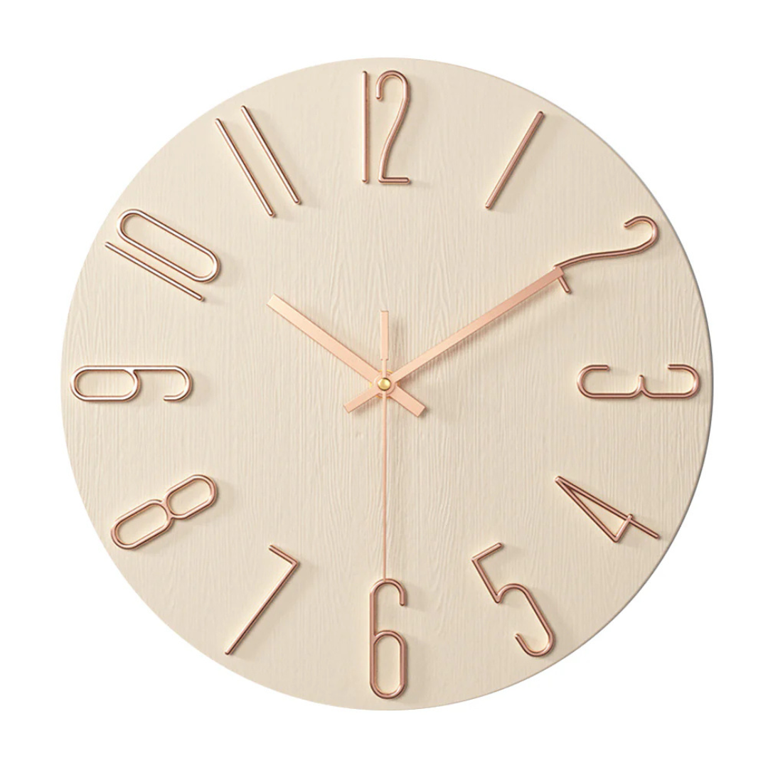 Modern Wall Clock for Living Room Minimalist Design Sleek Rosé NALANI