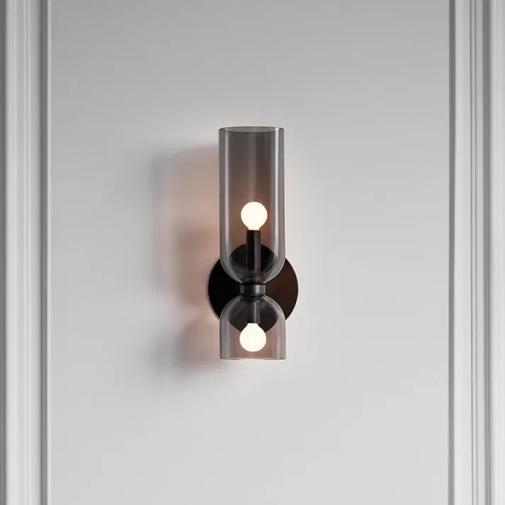 Modern Wall Lamp with Glass Shades and Energy Efficient LED Light Gray NaLani