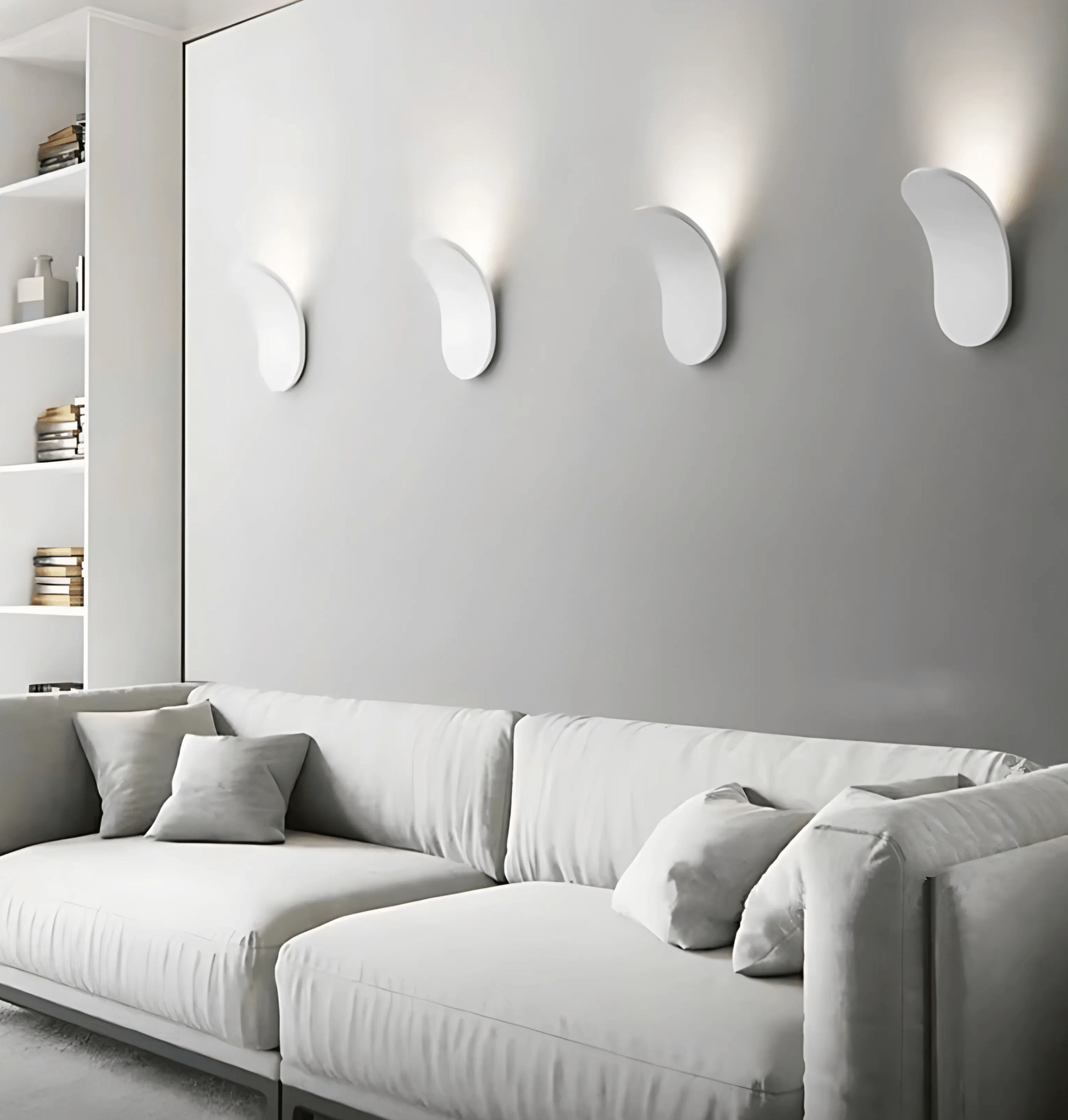 Modern Wall Light With Curved Metal Body In Brushed Finish NALANI