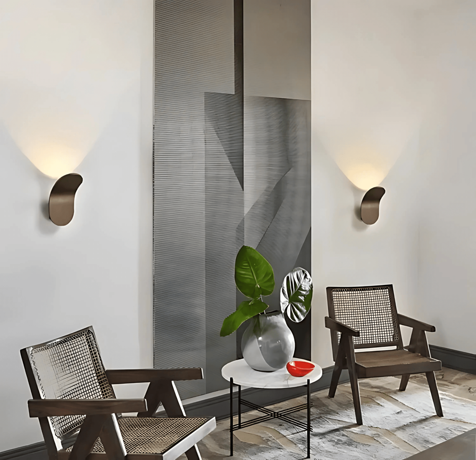 Modern Wall Light With Curved Metal Body In Brushed Finish NALANI