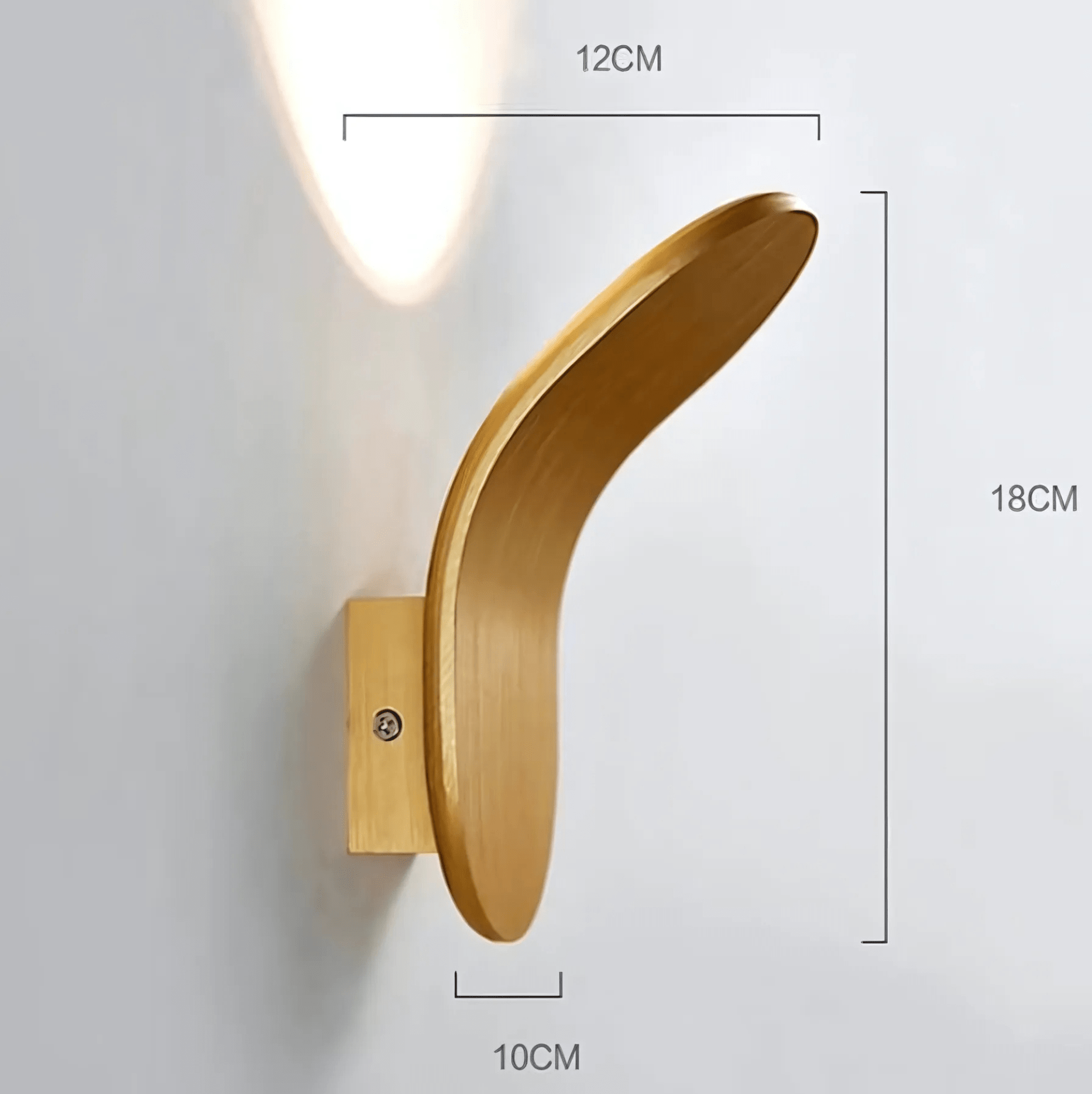 Modern Wall Light With Curved Metal Body In Brushed Finish NALANI