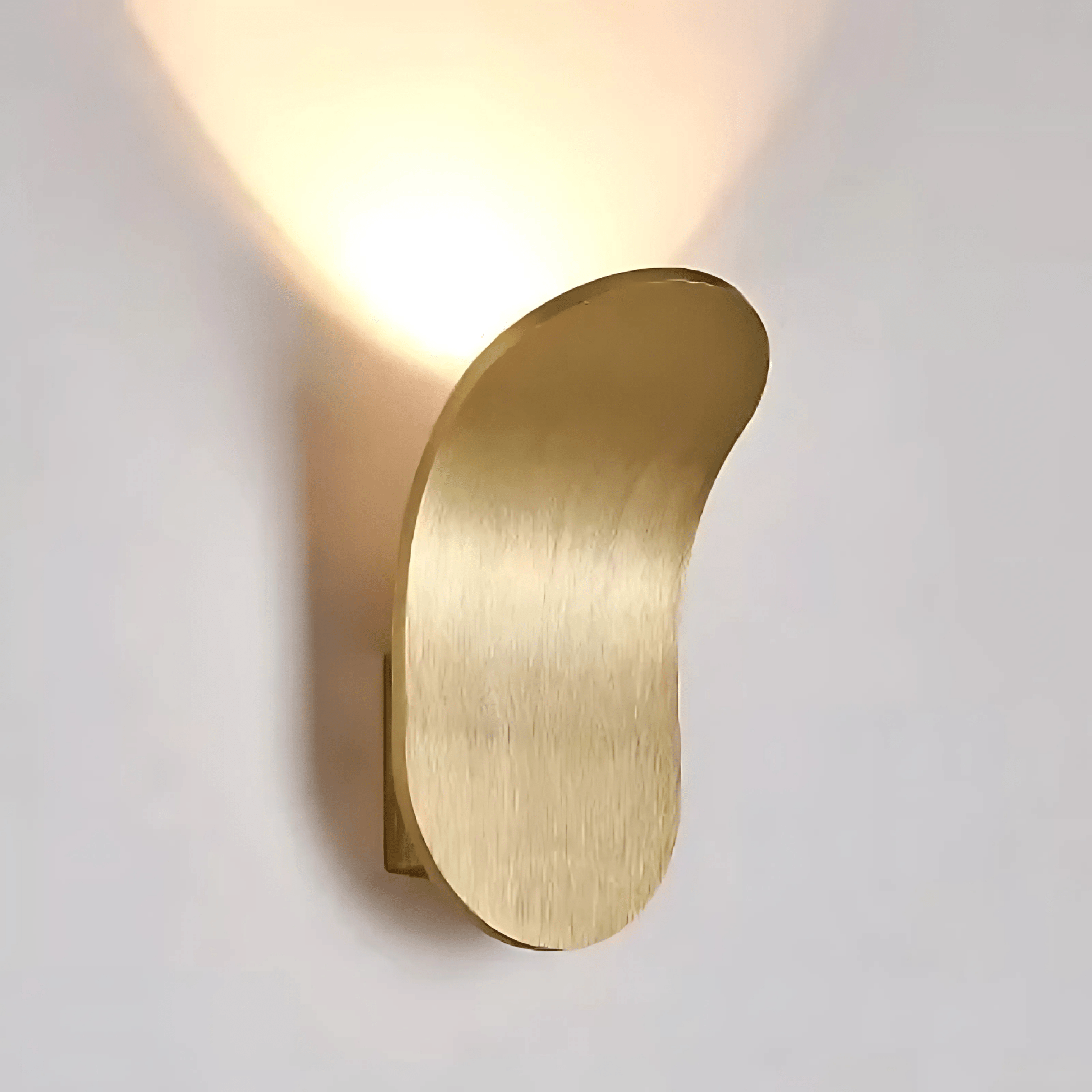 Modern Wall Light With Curved Metal Body In Brushed Finish Gold NALANI