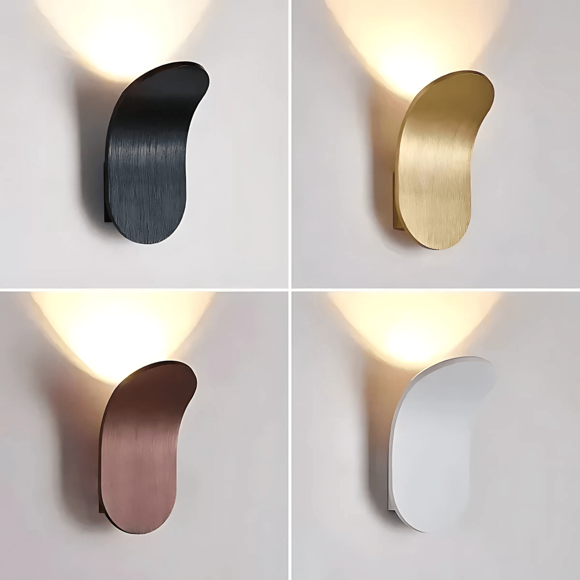 Modern Wall Light With Curved Metal Body In Brushed Finish NALANI