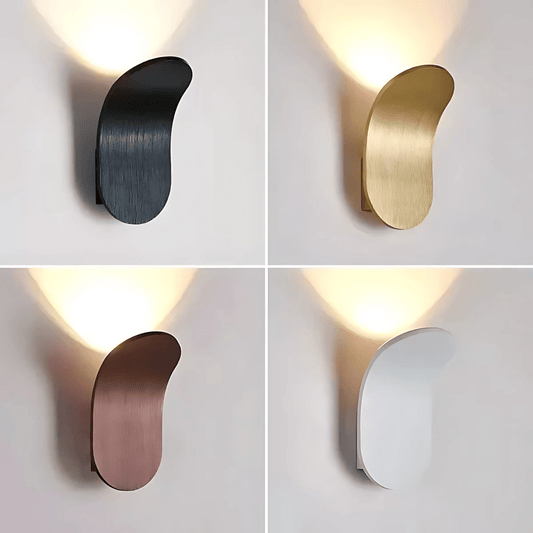 Modern Wall Light With Curved Metal Body In Brushed Finish NALANI