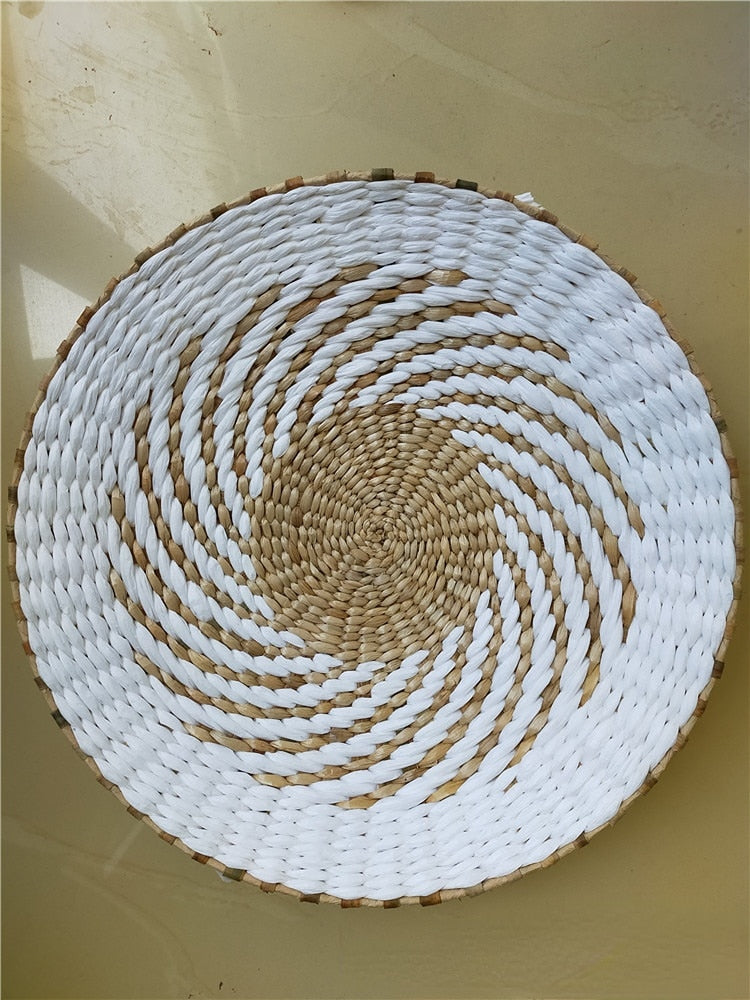 Moroccan Style Straw Wall Plate Ethnic Home Decoration 30cm E NaLani