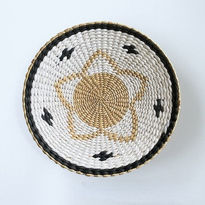 Moroccan Style Straw Wall Plate Ethnic Home Decoration 30cm F NaLani