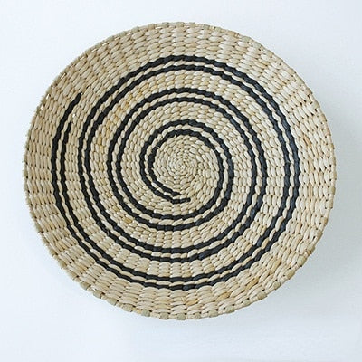 Moroccan Style Straw Wall Plate Ethnic Home Decoration 30cm G NaLani