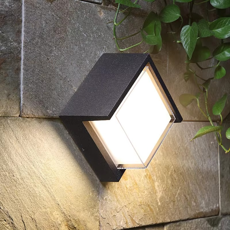 Motion Sensor Outdoor Wall Lamp for Modern Home Illumination Square 1 Piece NaLani