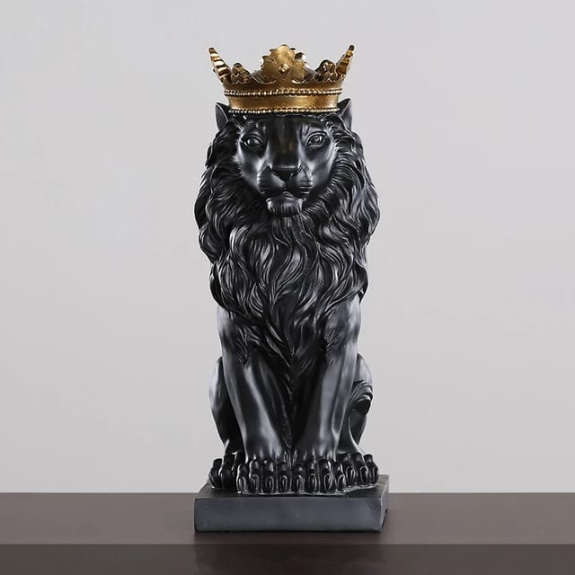 Nordic Minimalist Regal Lion Home Decor Accent for Royal Look Black NaLani