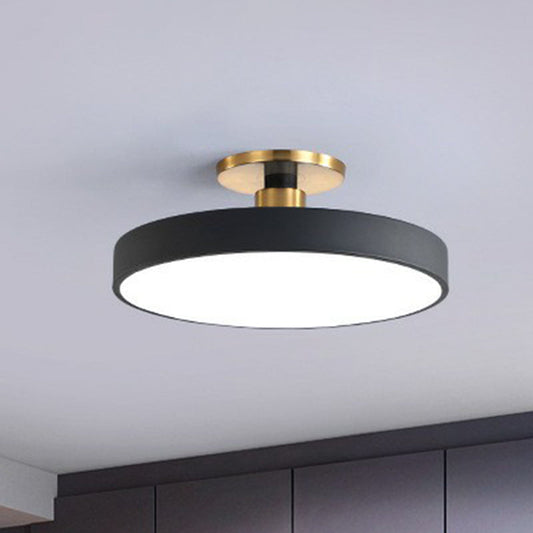 Nordic Style Round Flush Mount LED Ceiling Light for Kids Room Black NaLani