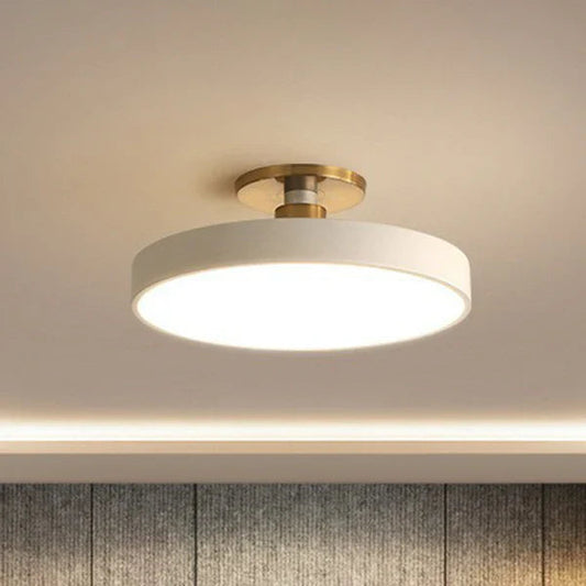 Nordic Style Round Flush Mount LED Light for Bedroom Ceiling White NaLani