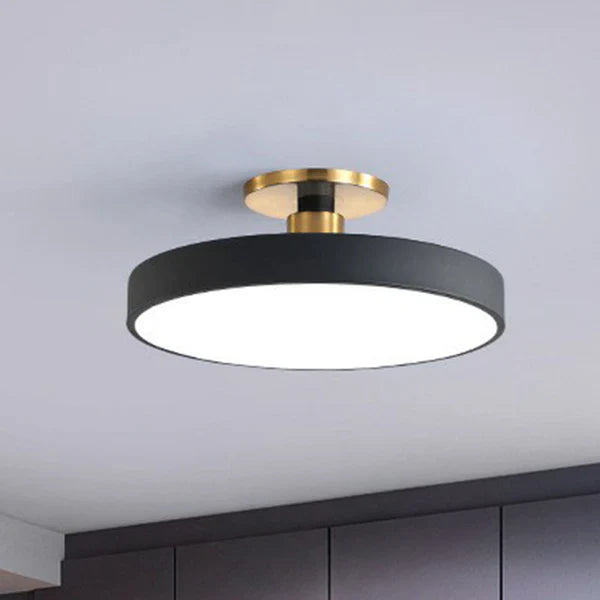 Nordic Style Round Flush Mount LED Light for Bedroom Ceiling Black NaLani