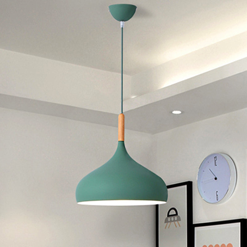Nordic Teardrop Pendant Light With Metal Shade 1 Light Green NALANI
