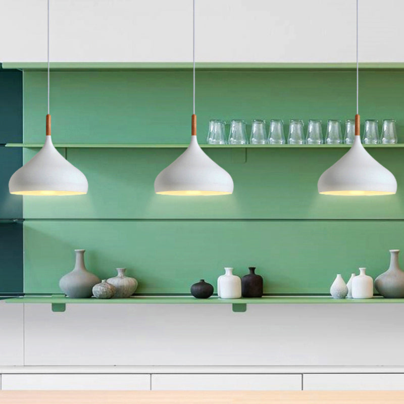 Nordic Teardrop Pendant Light With Metal Shade 1 Light White NALANI