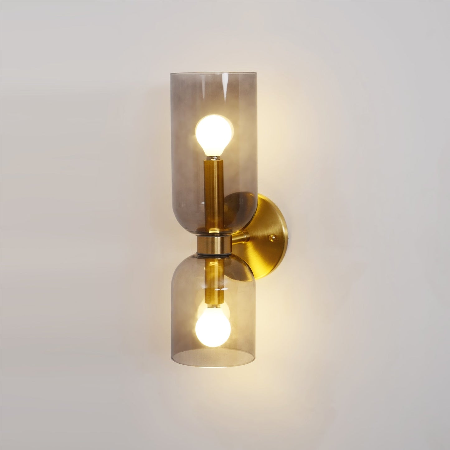 Opal Glass Wall Lamp With Warm Glow Modern Sconce Lighting ∅ 4.7″ x H 13.8″ Dia 12cm x H 35cm Gold Smoke Grey NALANI