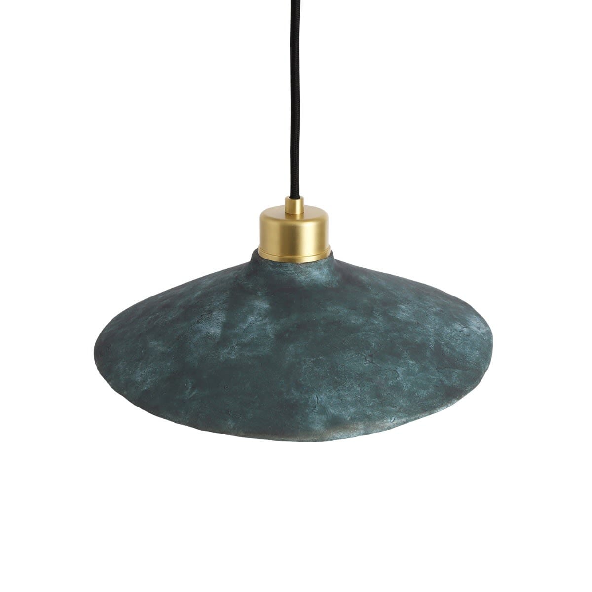 Organic Ceramic Pendant Light 28cm Blue Earth Edison Style Bulb Fixture NALANI