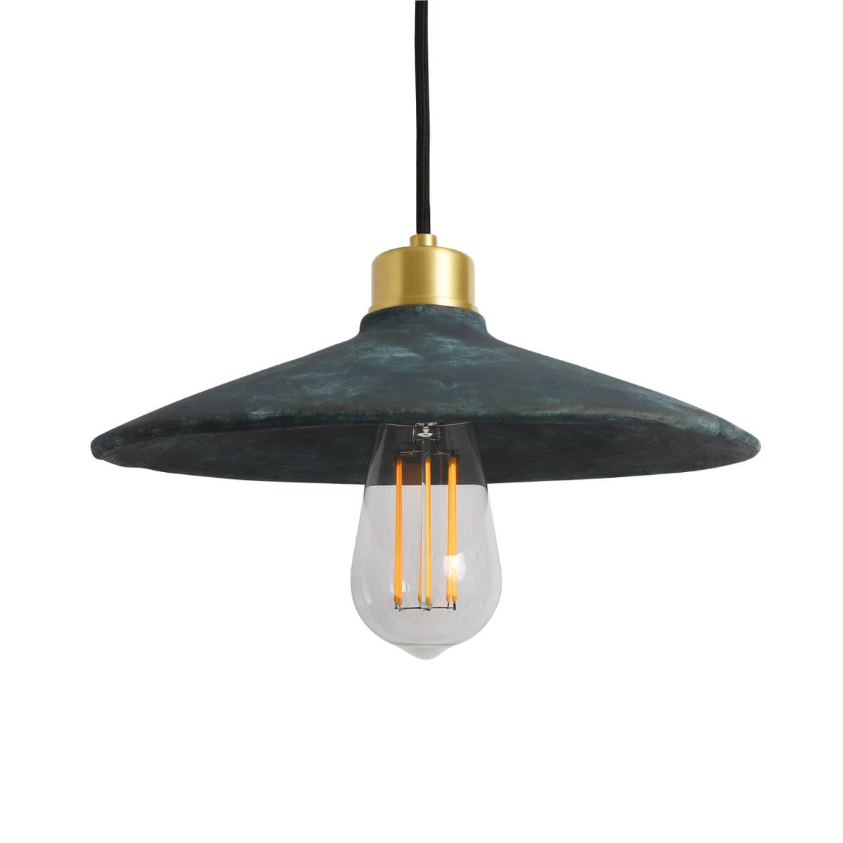 Organic Ceramic Pendant Light 28cm Blue Earth Edison Style Bulb Fixture NALANI