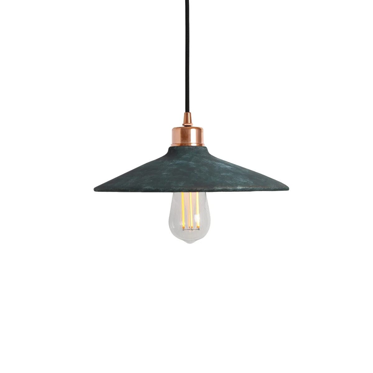 Organic Ceramic Pendant Light 28cm Blue Earth Edison Style Bulb Fixture Polished Copper NALANI