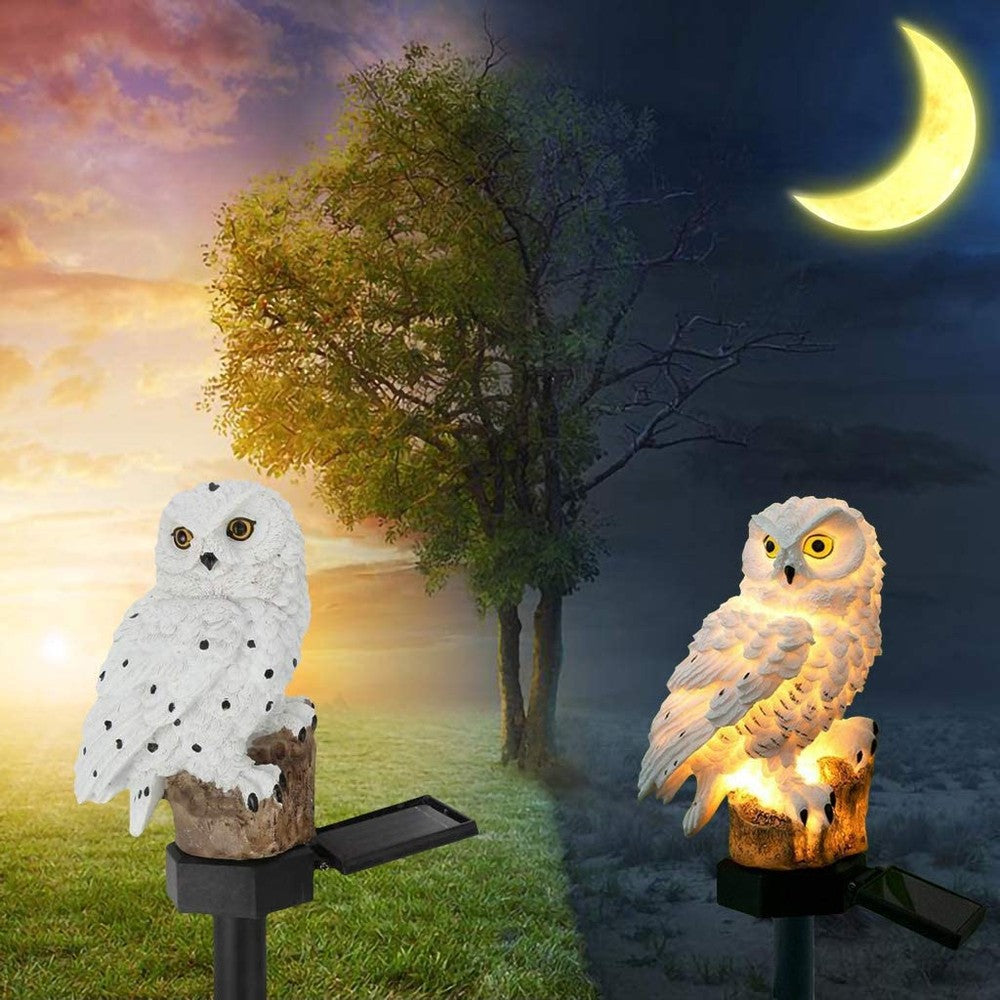 Owl Shaped Solar Garden Light With Decorative Pole Outdoor NALANI