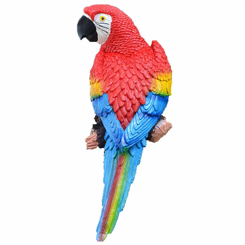 Parrot Wall Decoration Resin Sculpture for Garden and Home SEREIN