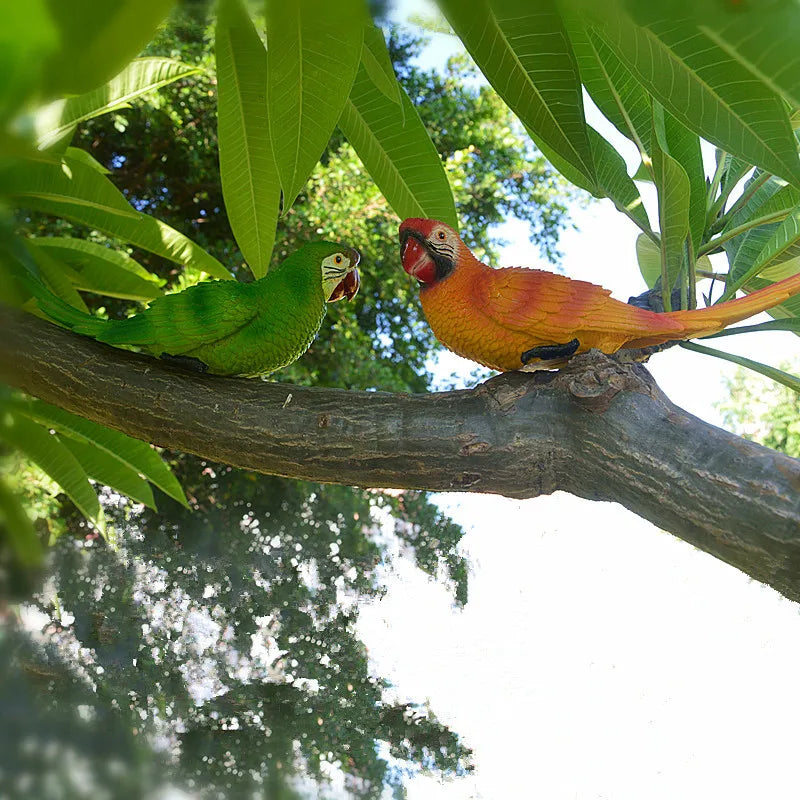Parrot Wall Decoration Resin Sculpture for Garden and Home SEREIN