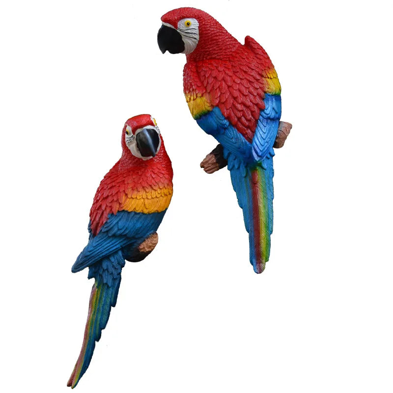 Parrot Wall Decoration Resin Sculpture for Garden and Home SEREIN