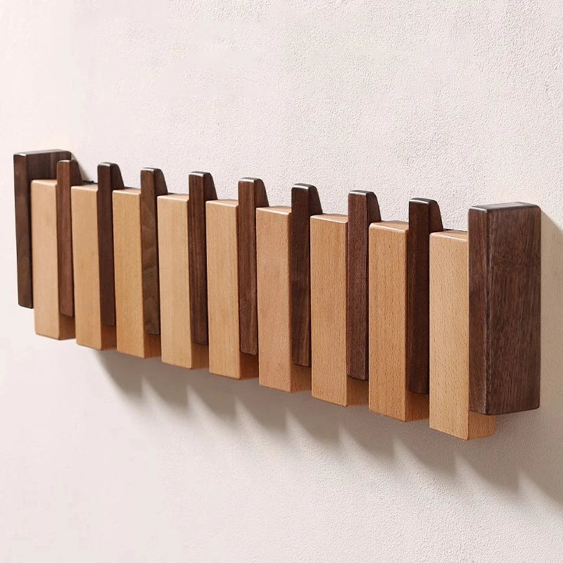 Piano Coat Rack Elegant Wall Organizer for Home Decor Walnut and beech wood NaLani
