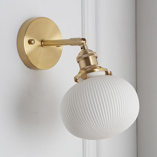 Porcelain Wall Light Brass Socket Modern Wall Sconce NALANI