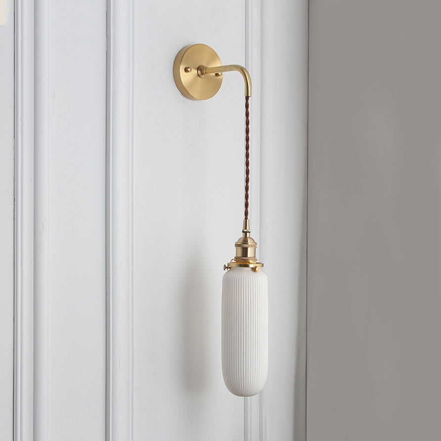 Porcelain Wall Light Brass Socket Modern Wall Sconce NALANI