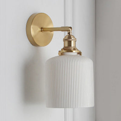Porcelain Wall Light Brass Socket Modern Wall Sconce Brass 6" A NALANI