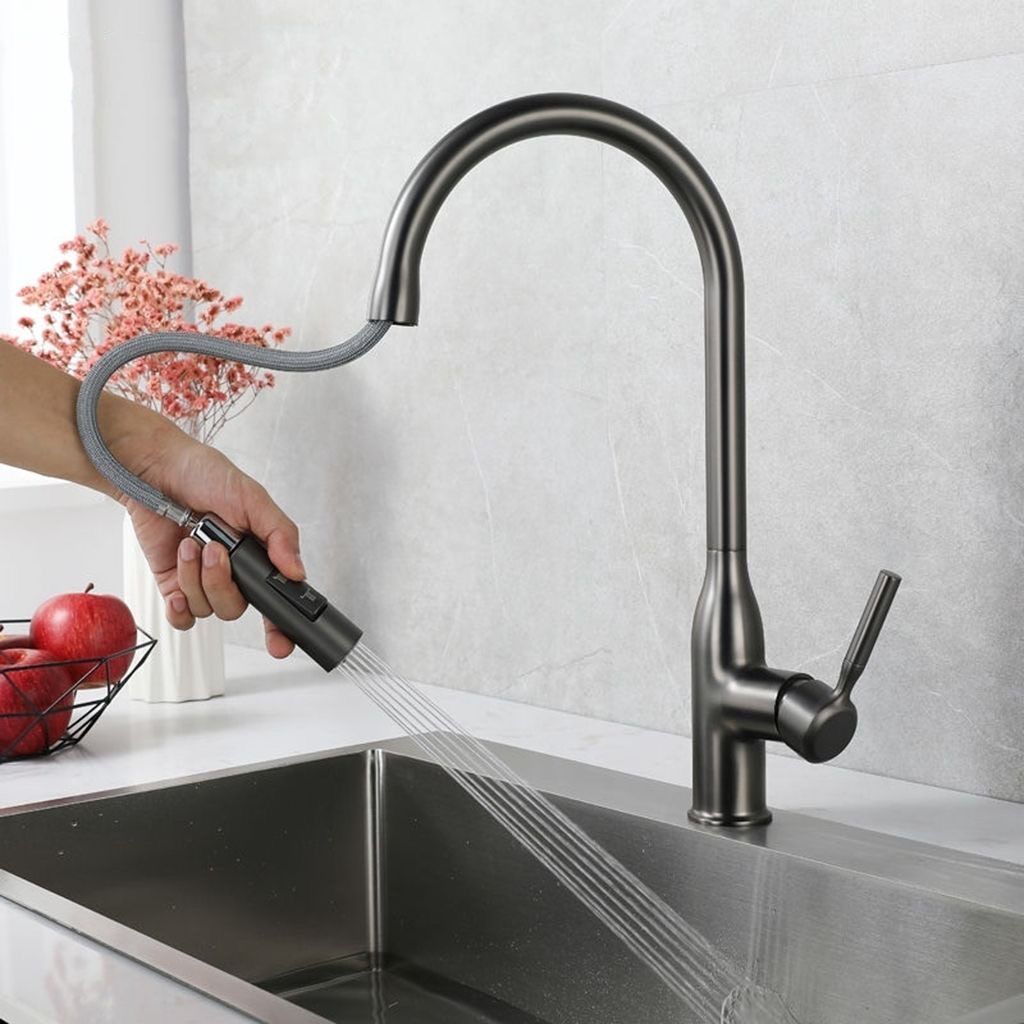 Pull Down Kitchen Faucet One Handle High Arc Dispenser NALANI