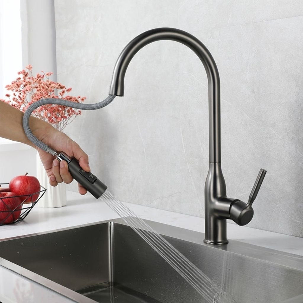 Pull Down Kitchen Faucet One Handle High Arc Dispenser NALANI