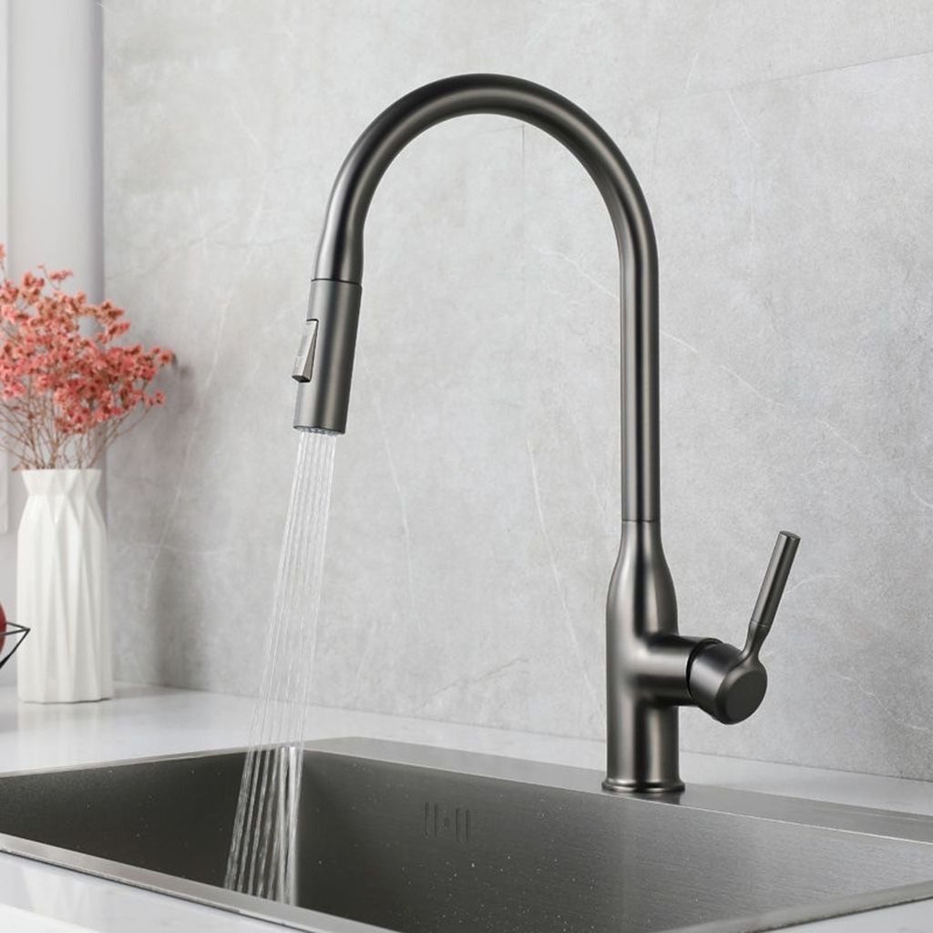 Pull Down Kitchen Faucet One Handle High Arc Dispenser NALANI