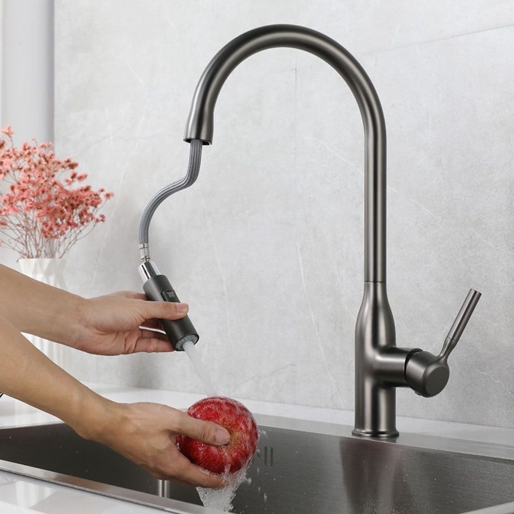 Pull Down Kitchen Faucet One Handle High Arc Dispenser NALANI