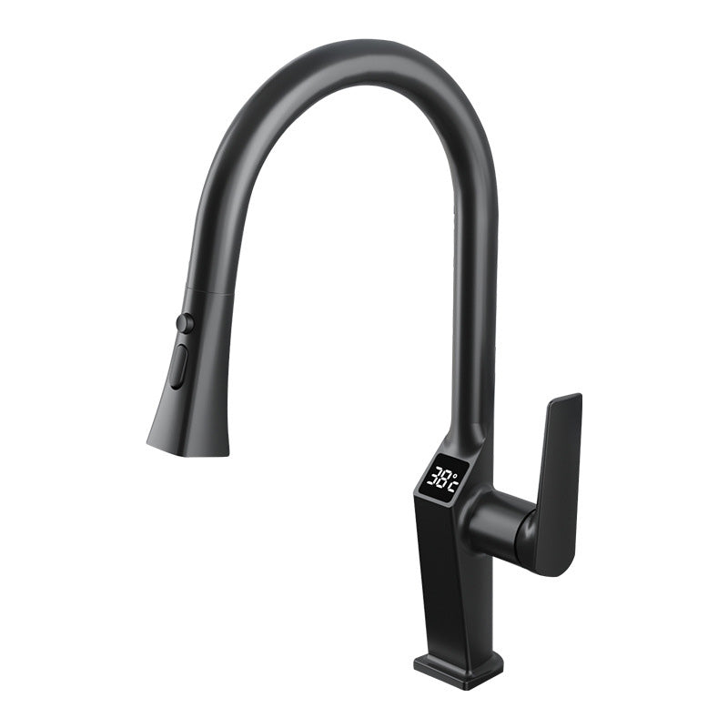 Pull Down Kitchen Faucet With Sprayer And Single Handle Black NALANI