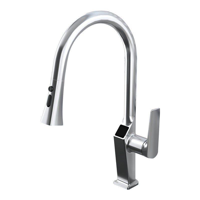 Pull Down Kitchen Faucet With Sprayer And Single Handle Silver NALANI