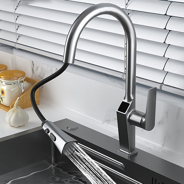 Pull Down Kitchen Faucet With Sprayer And Single Handle Smoke Grey NALANI