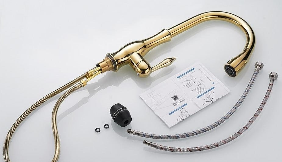 Pull Out Stainless Steel Kitchen Faucet With Flexible Spray-Elektronica/Gadgets-NaLani