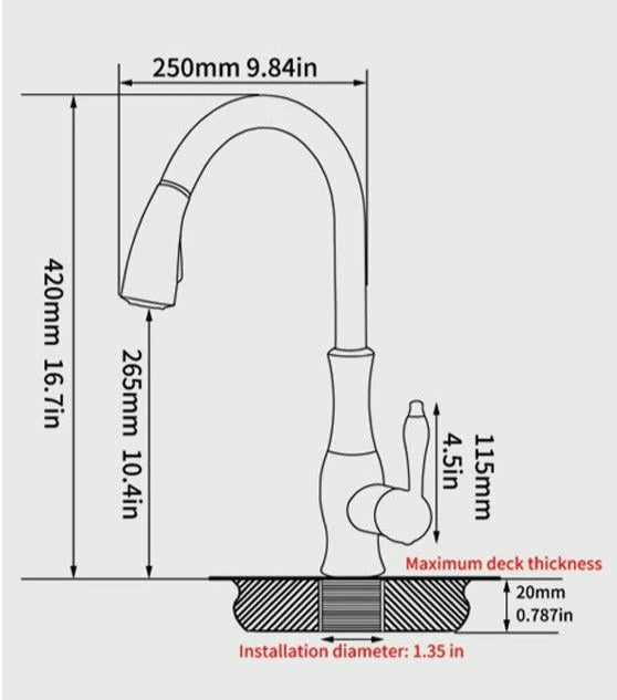 Pull Out Stainless Steel Kitchen Faucet With Flexible Spray-Elektronica/Gadgets-NaLani