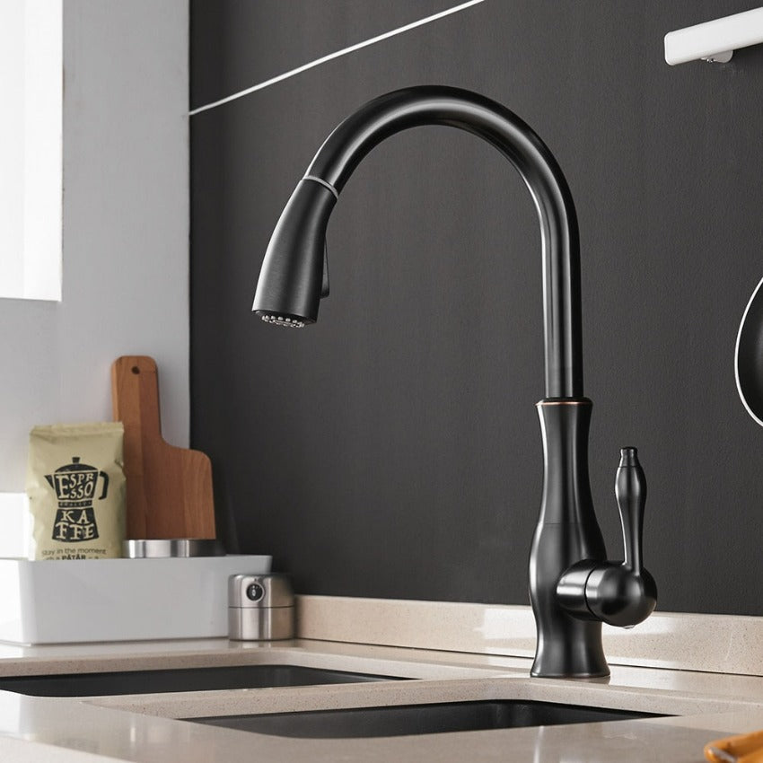 Pull Out Stainless Steel Kitchen Faucet With Flexible Spray-Elektronica/Gadgets-NaLani