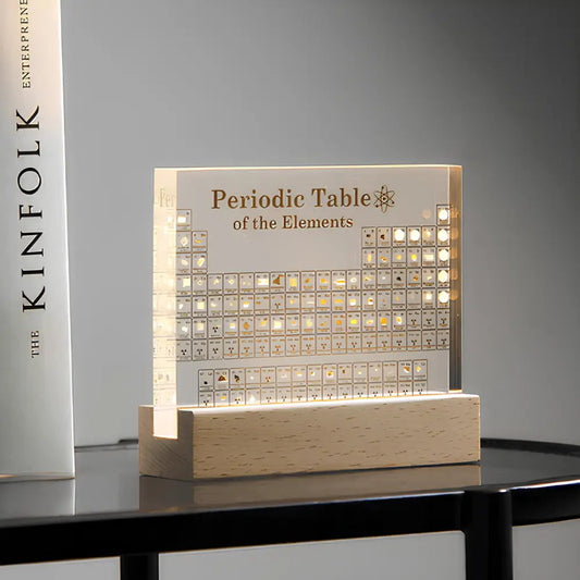 Real Elements Periodic Table Display with 83 Embedded Elements Large NaLani