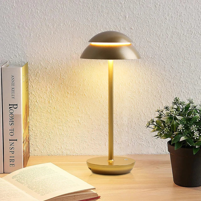 Rechargeable Modern Table Lamp Portable Dimmable LED Gold NALANI