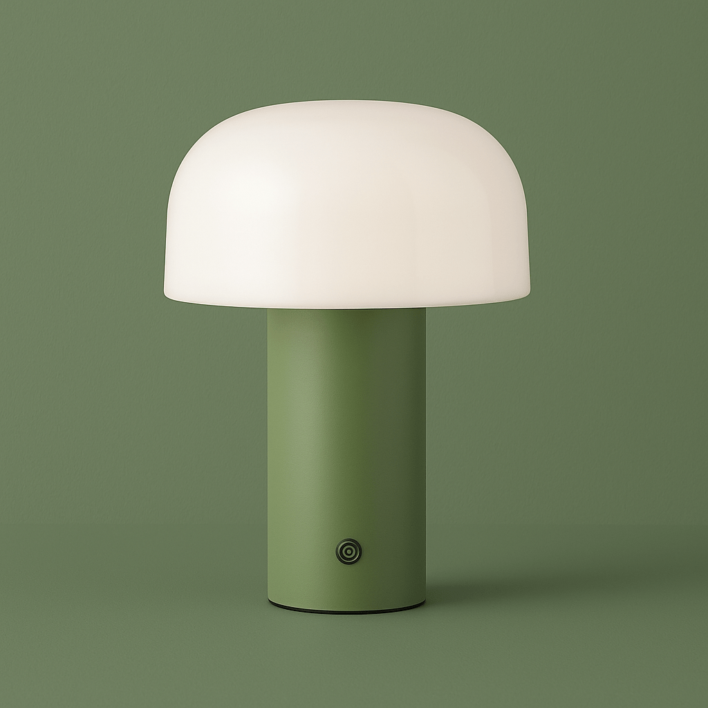 Rechargeable Mushroom LED Table Lamp With Ambient Glow Green NALANI