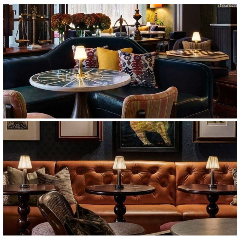 Rechargeable Wireless Metal Table Lamp With LED Downlight NALANI