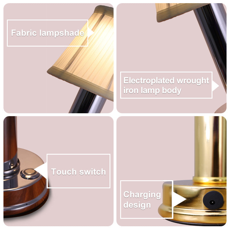 Rechargeable Wireless Metal Table Lamp With LED Downlight NALANI