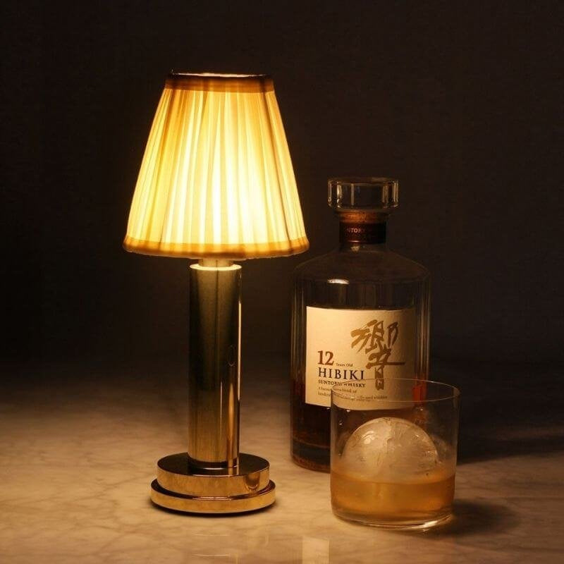 Rechargeable Wireless Metal Table Lamp With LED Downlight NALANI