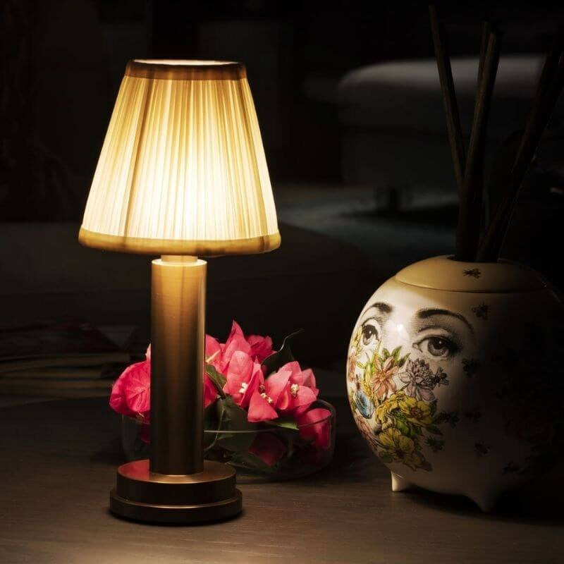 Rechargeable Wireless Metal Table Lamp With LED Downlight NALANI